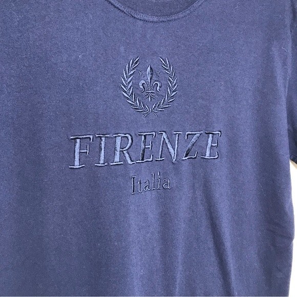 ITS Firenze Italia Made In Italy Dark Navy 100% Cotton Short Sleeve Shirt Large - Picture 5 of 10